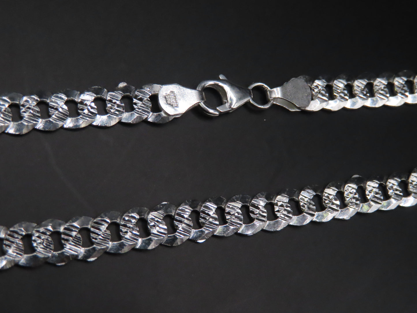 925 silver diamond cut Cuban chain 23in/6mm (23.85g)