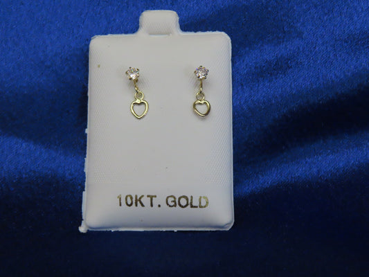 Mini hearts 10k gold stud earrings