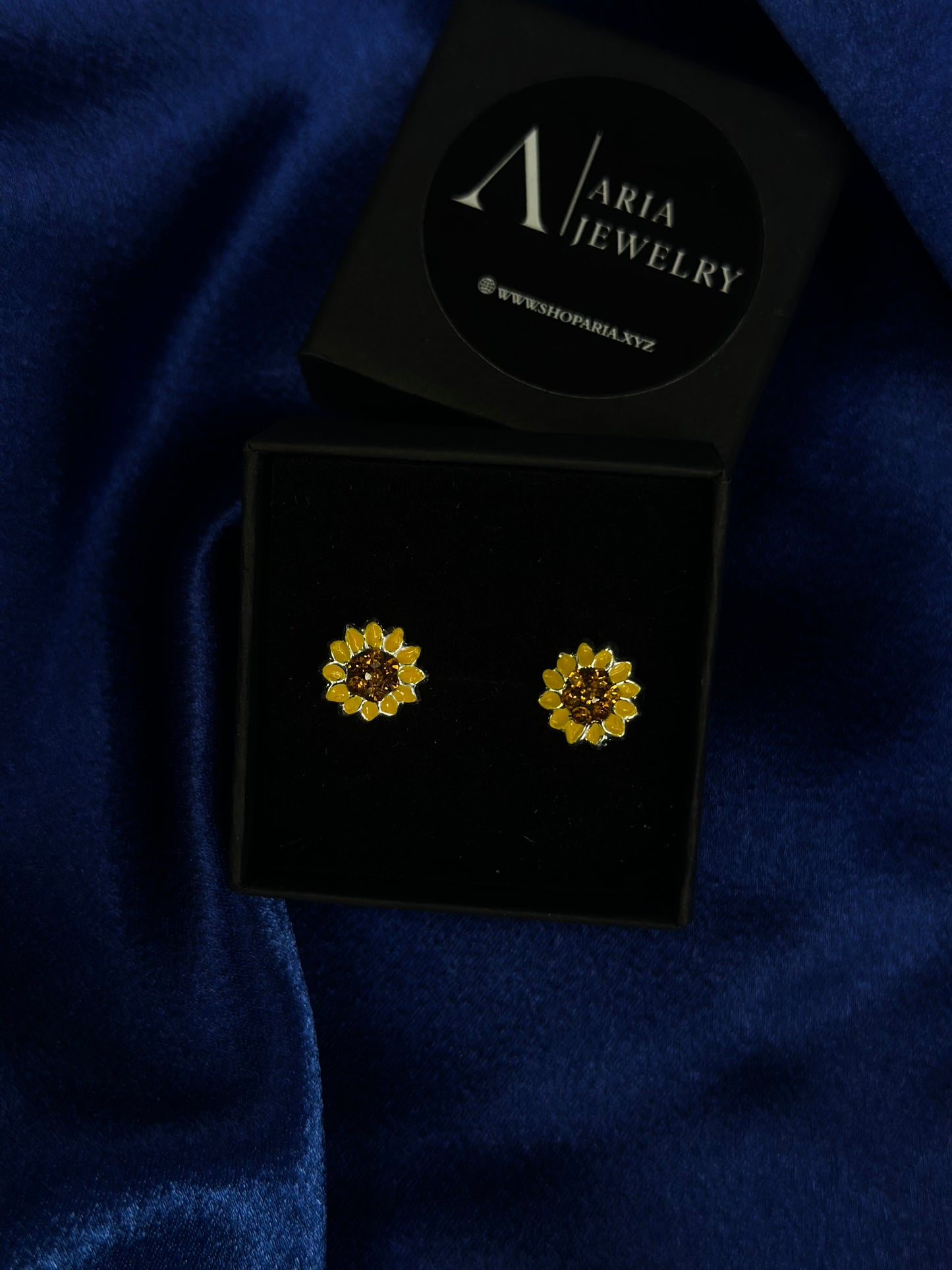 925 silver sunflower earrings