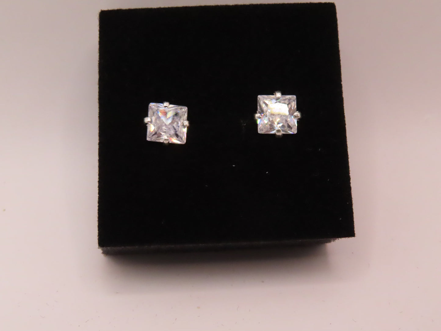925 Silver square zirconia