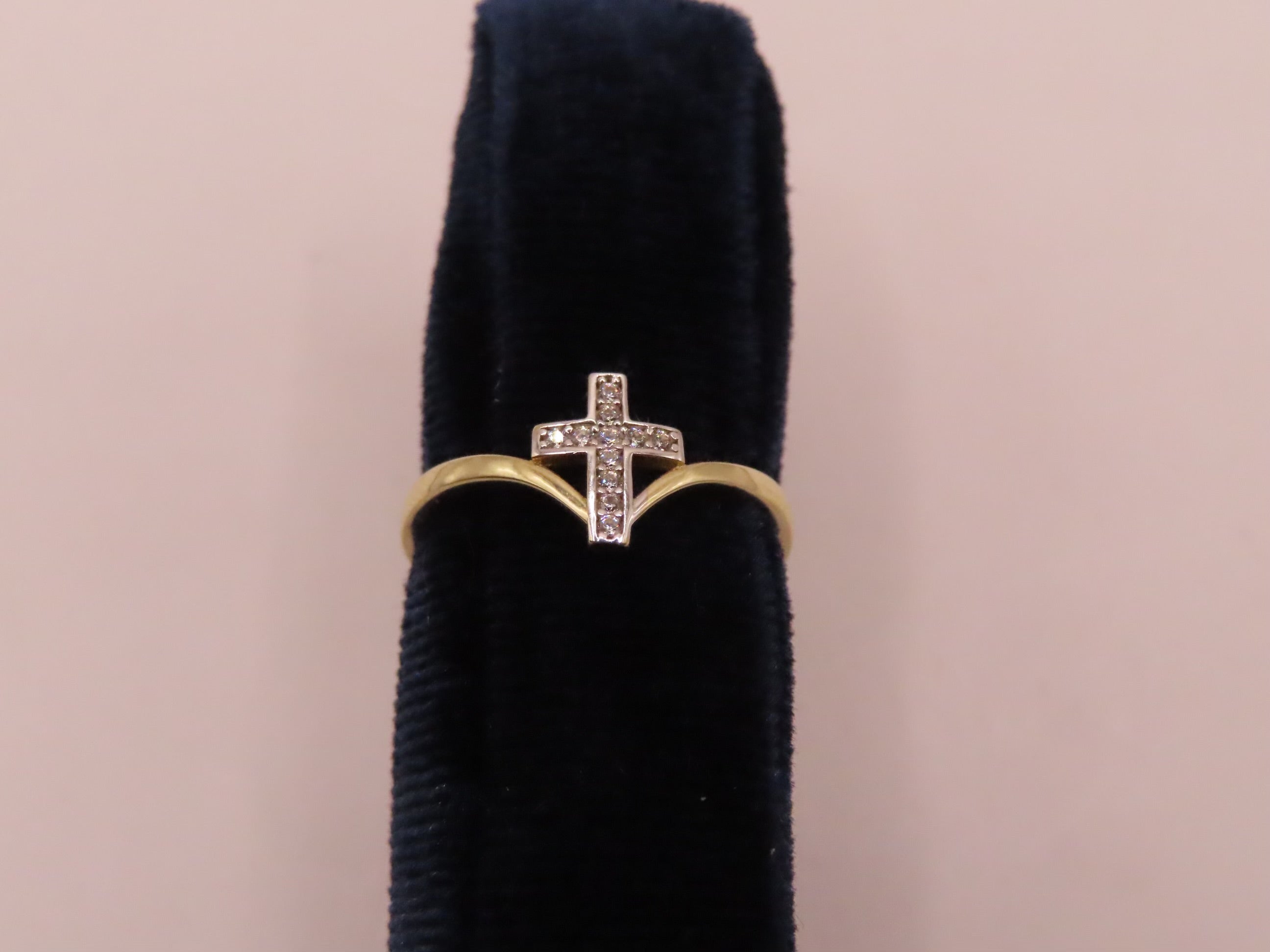 14k Gold Cross Ring