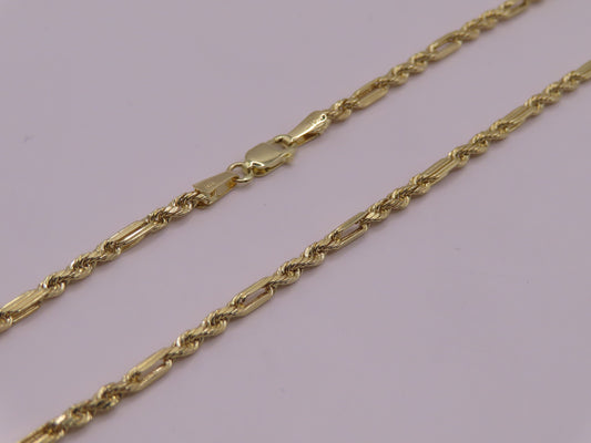 10K Italian Gold Rope Figaro chain