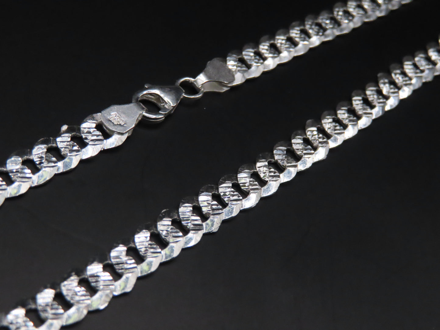 925 silver diamond cut Cuban chain 23in/6mm (23.85g)