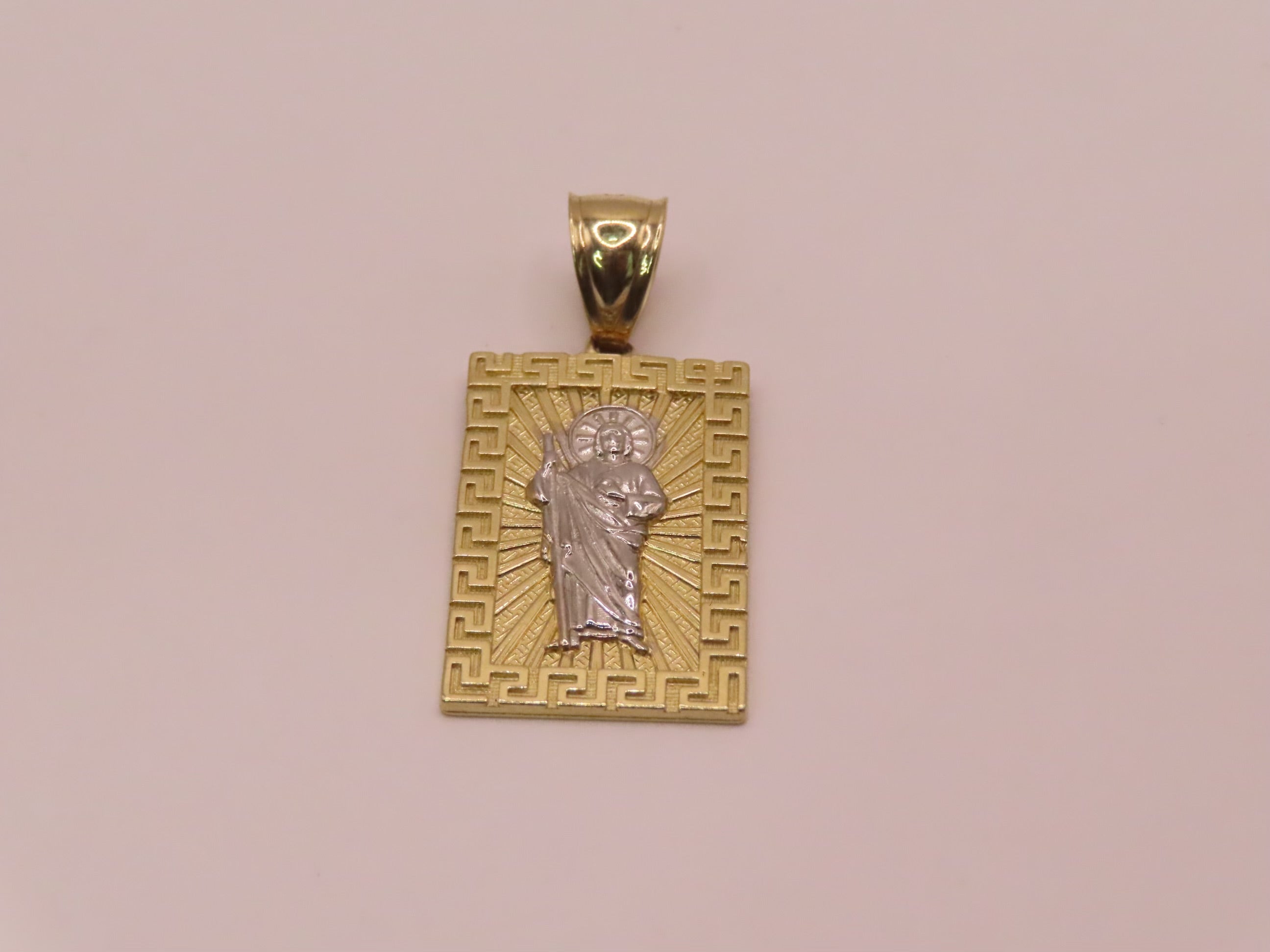14k Gold San Judas Pendant 1.5in