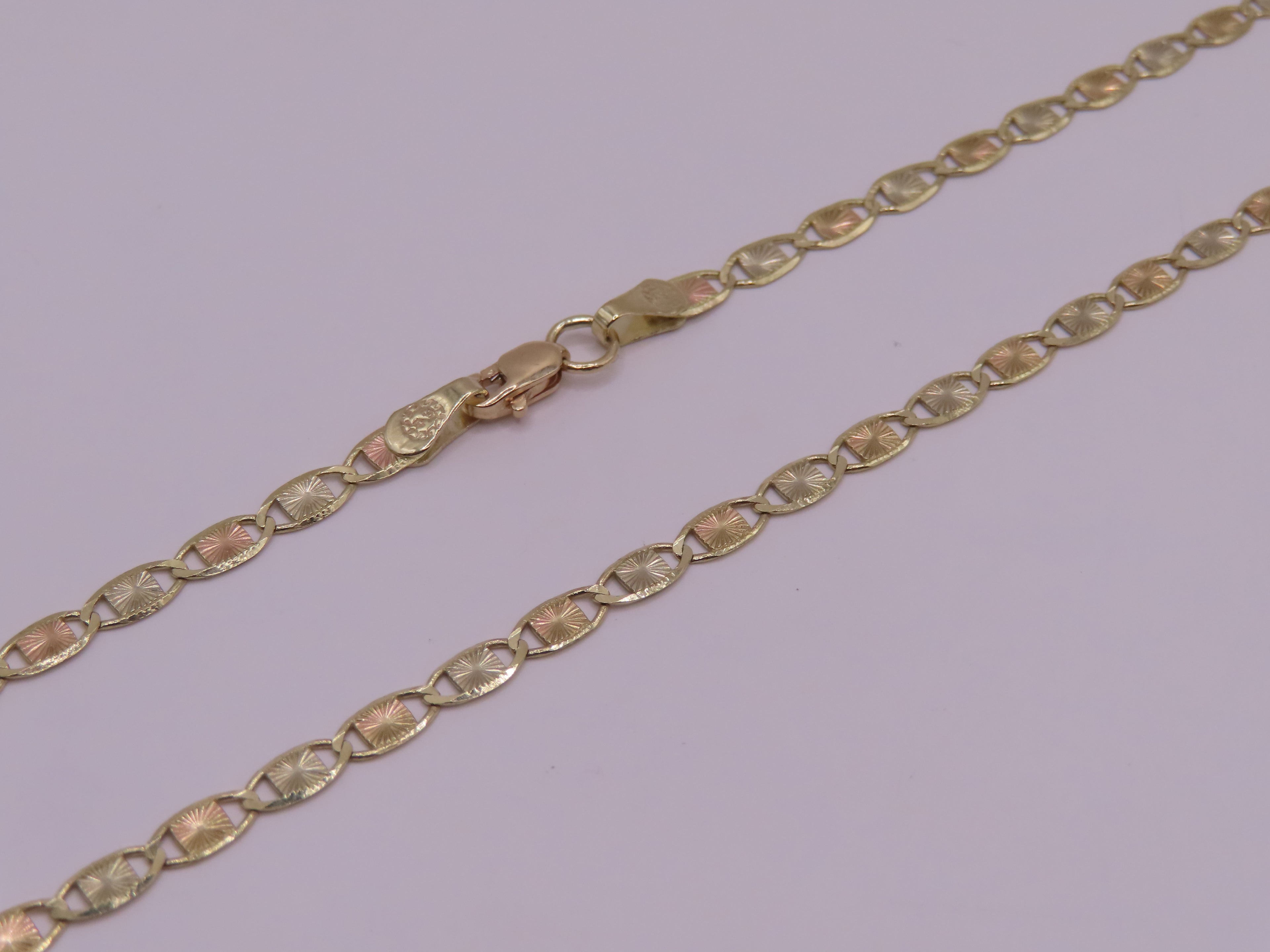 10k gold 3tones gold chain 19.5in/4mm (6.02g)