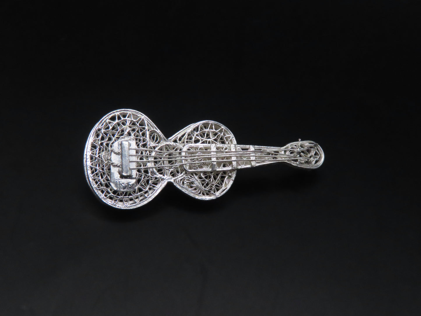 925 silver guitar pin 1.8in