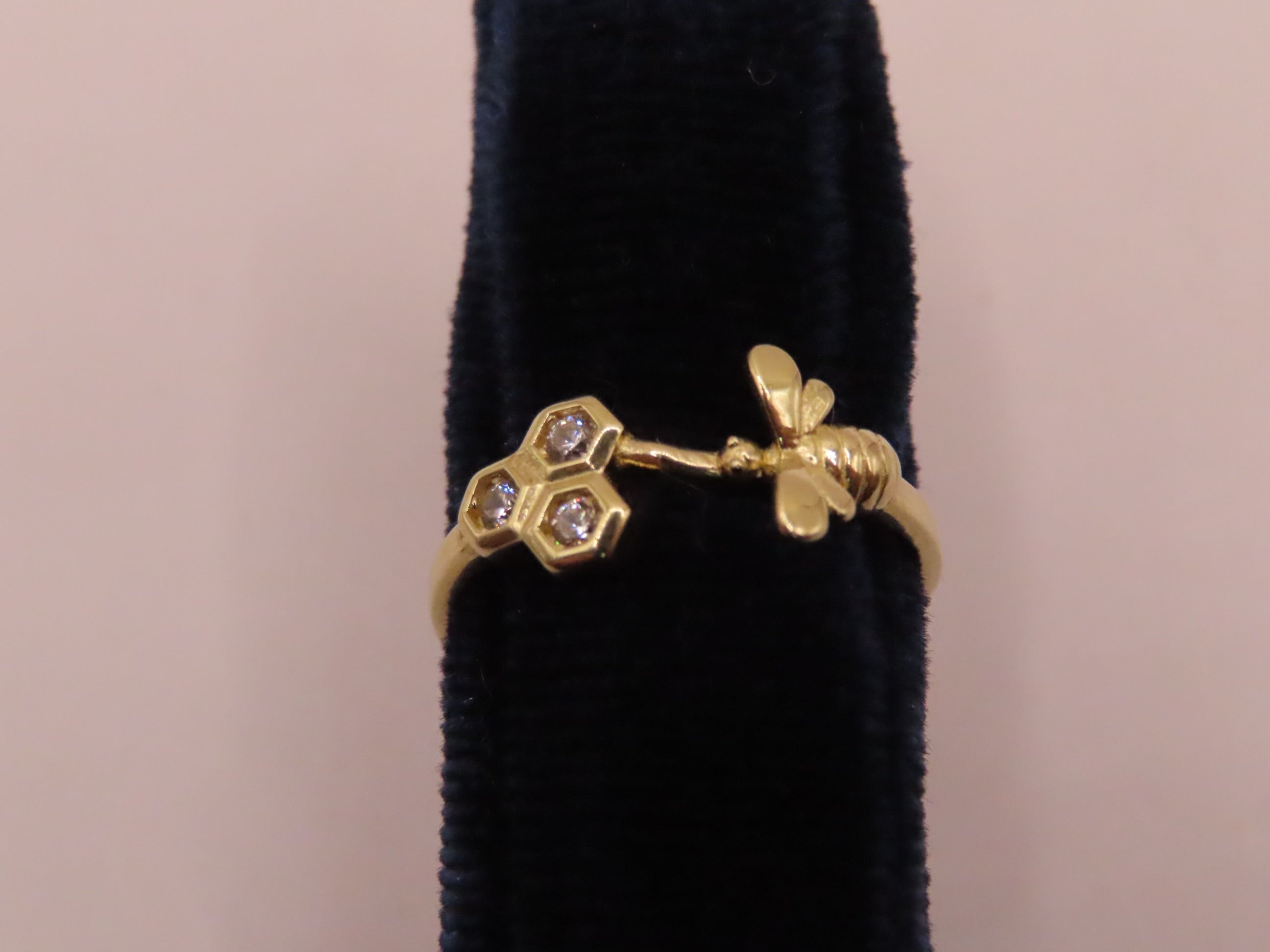 14k Gold Bee Ring