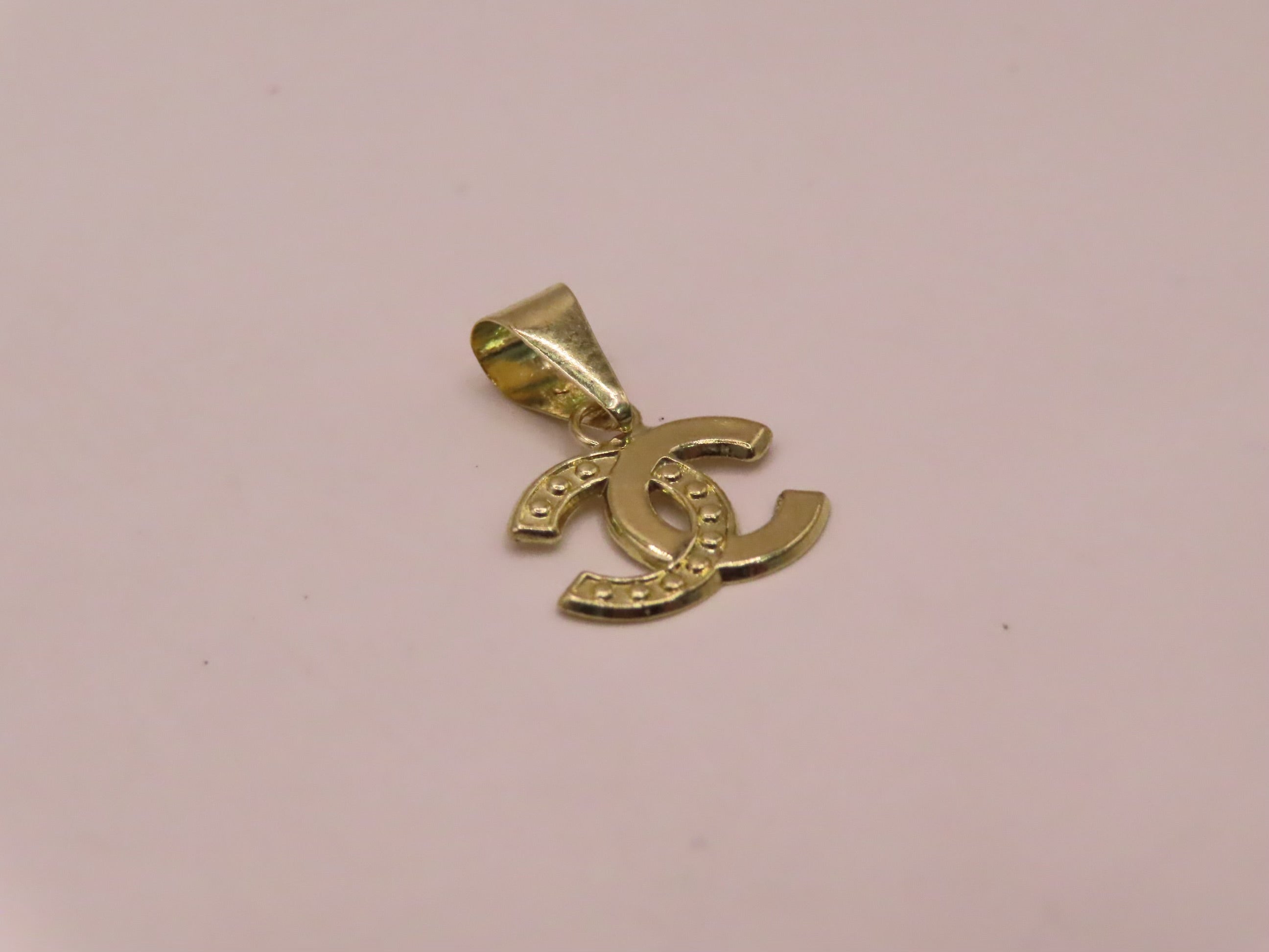 10k Gold cc mini pendant