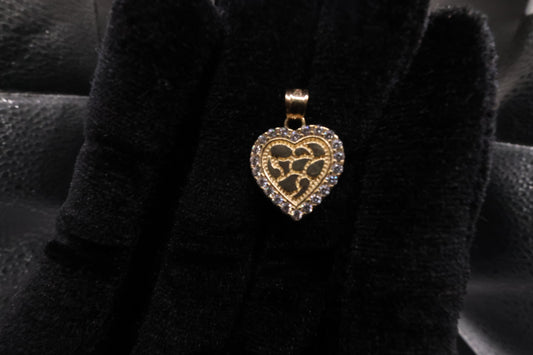 Heart nugget pendant 14k gold