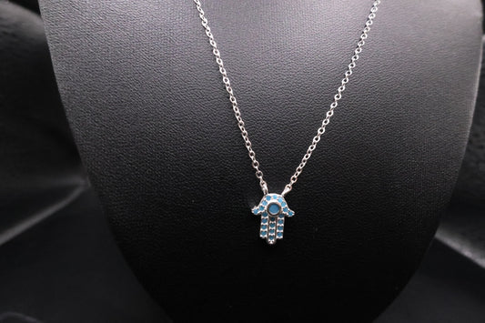 Blue evil eye necklace 925 silver