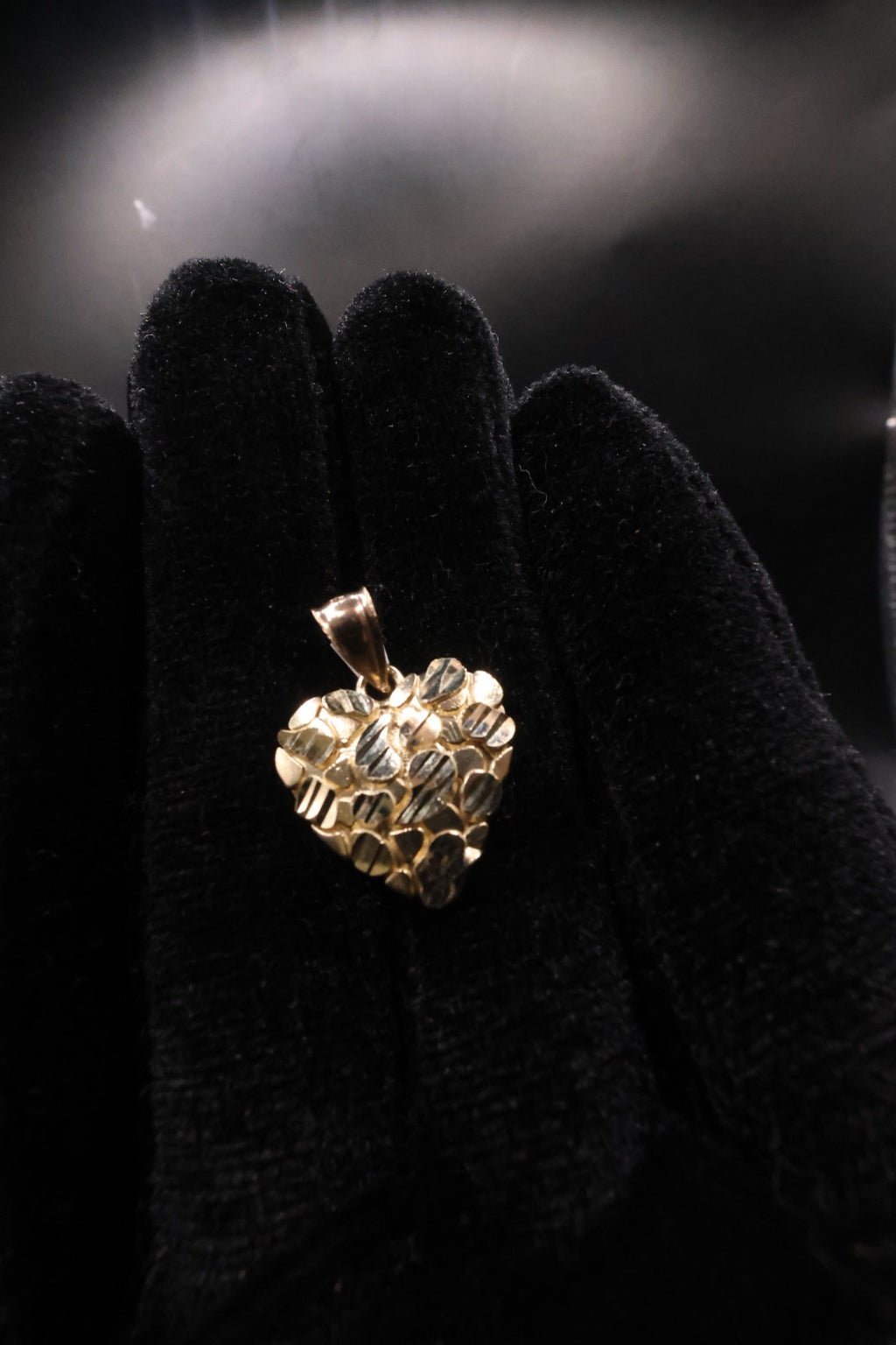 Big heart nugget pendant 14k gold
