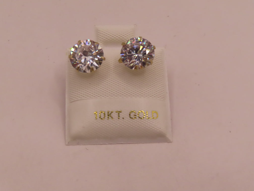10k gold round zirconia earrings