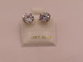 10k gold round zirconia earrings