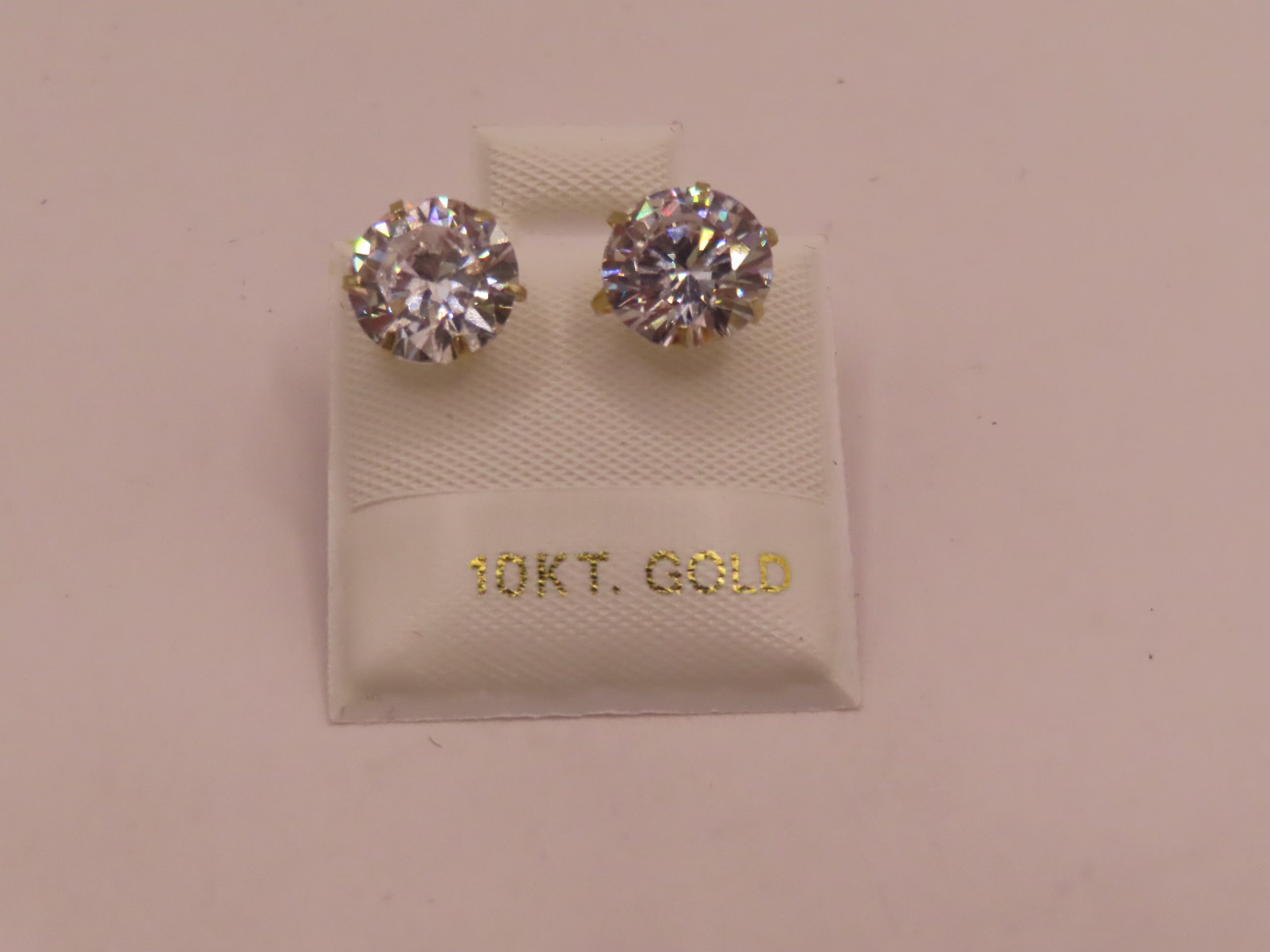 10k gold round zirconia earrings