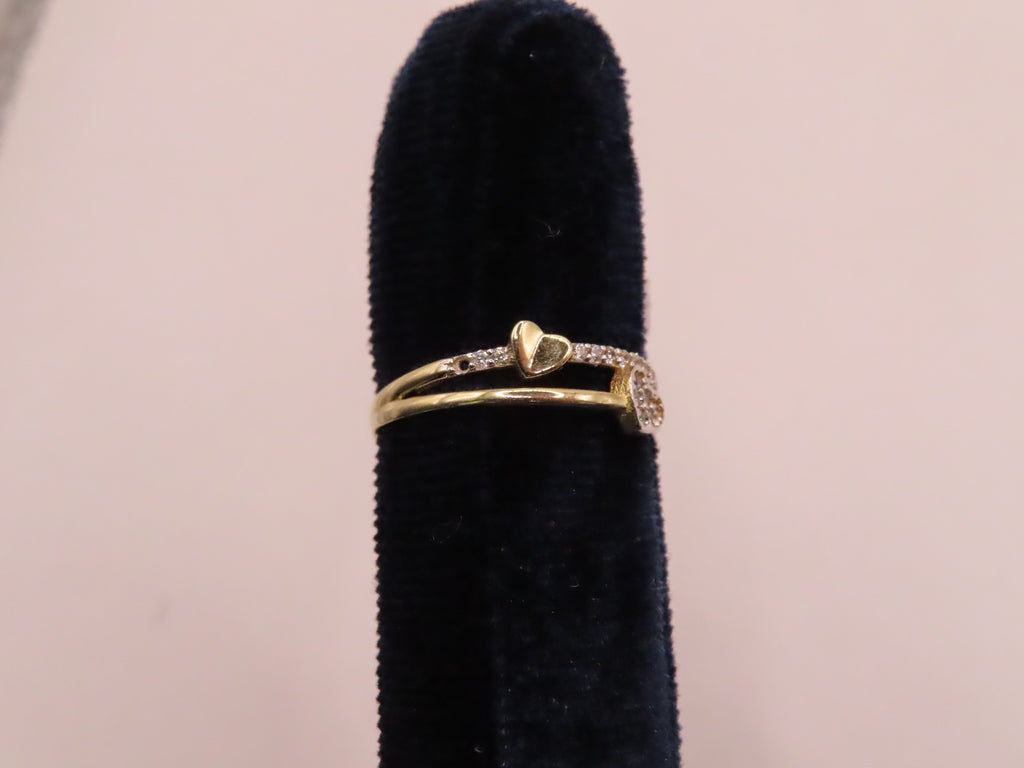 14k Gold Hearts Ring