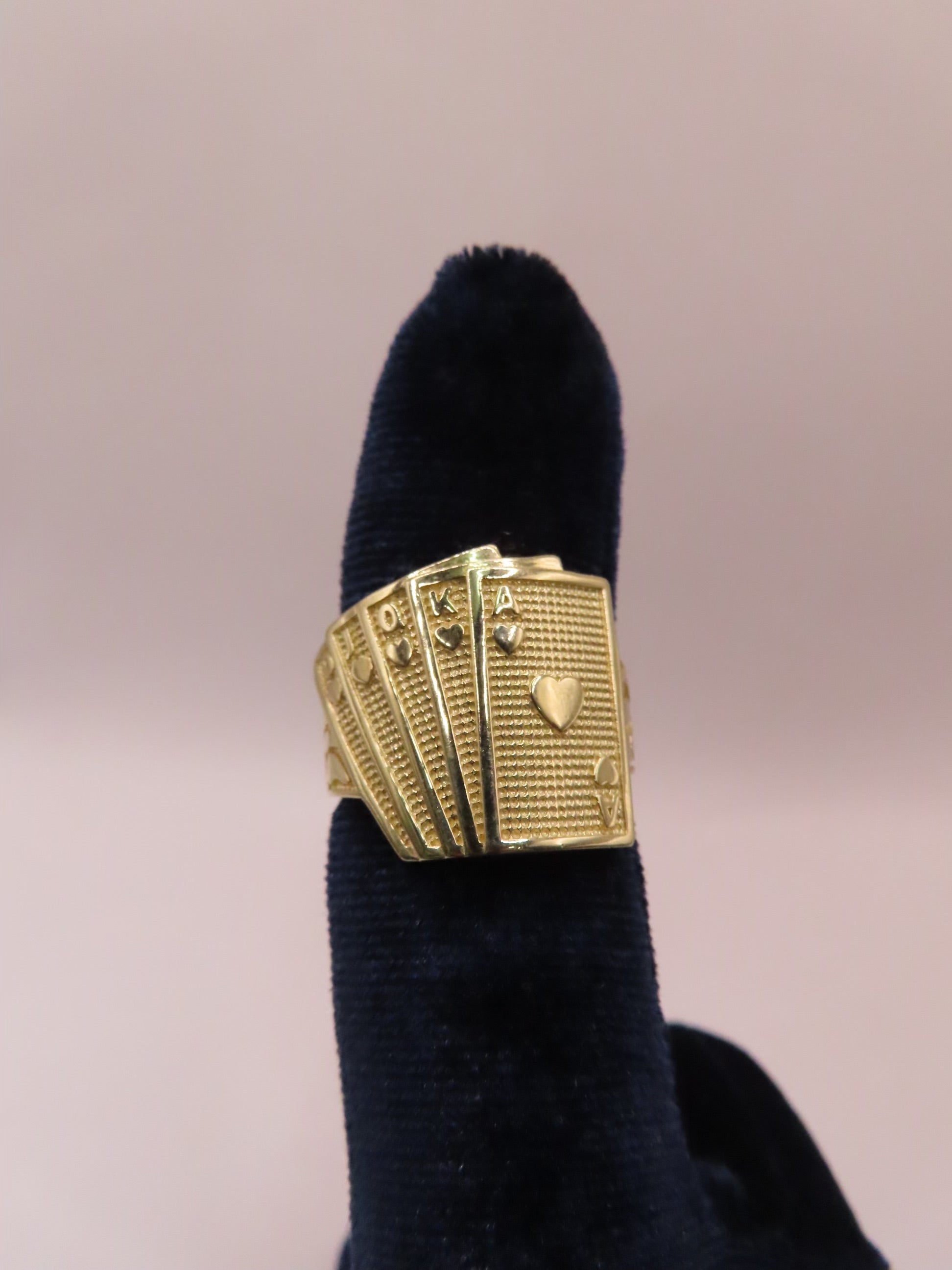 14k gold deck of cards ring size /10 (9.93gr)