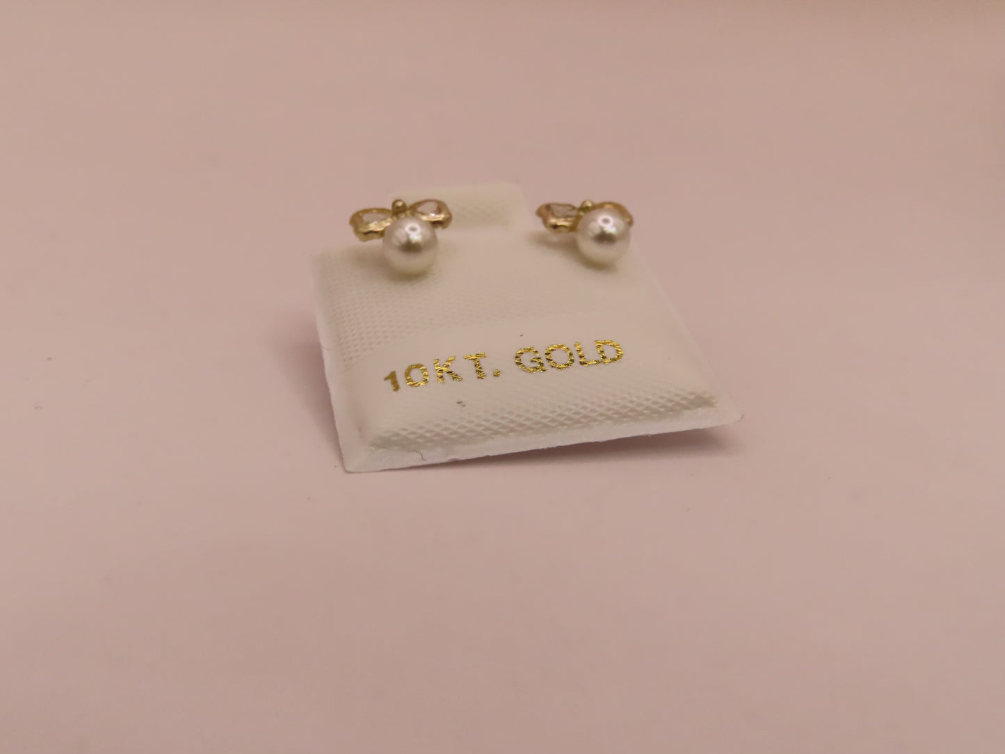 10k Gold mini bows earrings