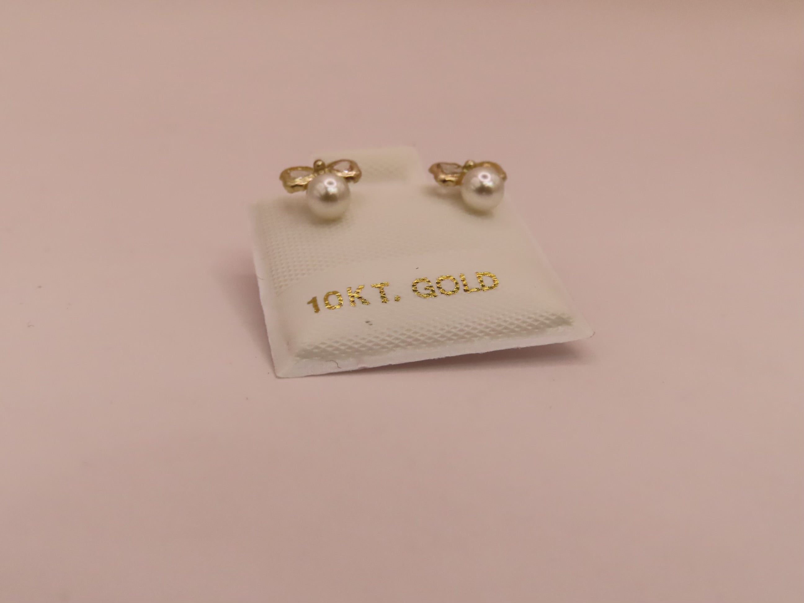 10k Gold mini bows earrings