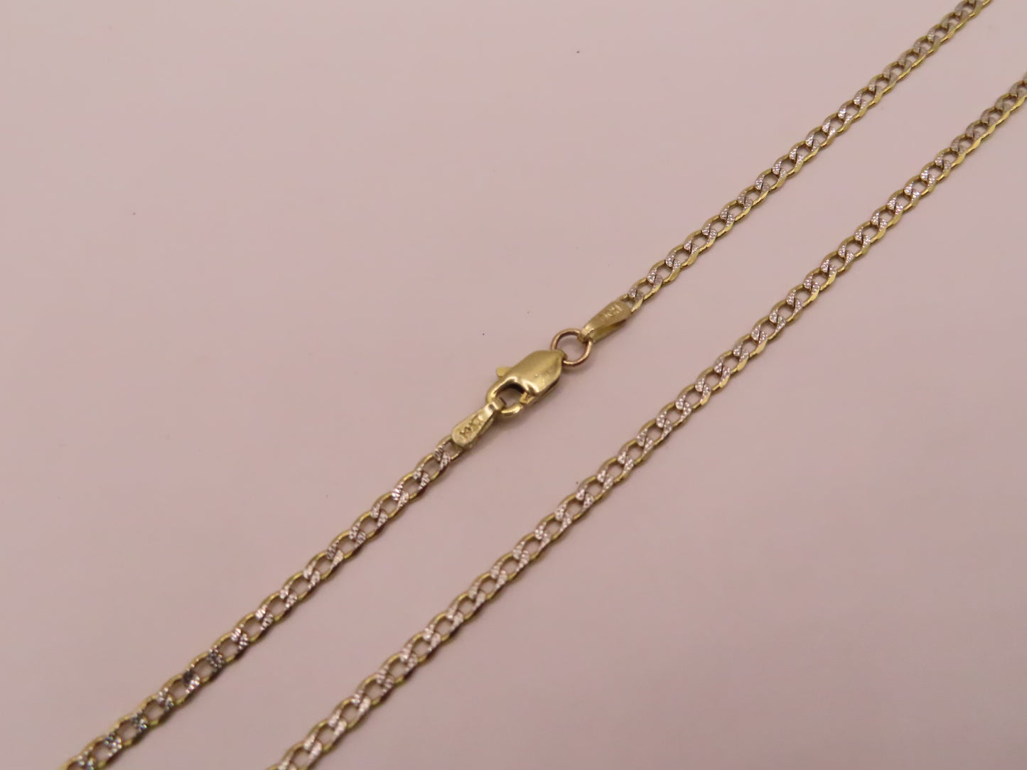 14k Gold diamond cut Cuban chain 18in/2mm