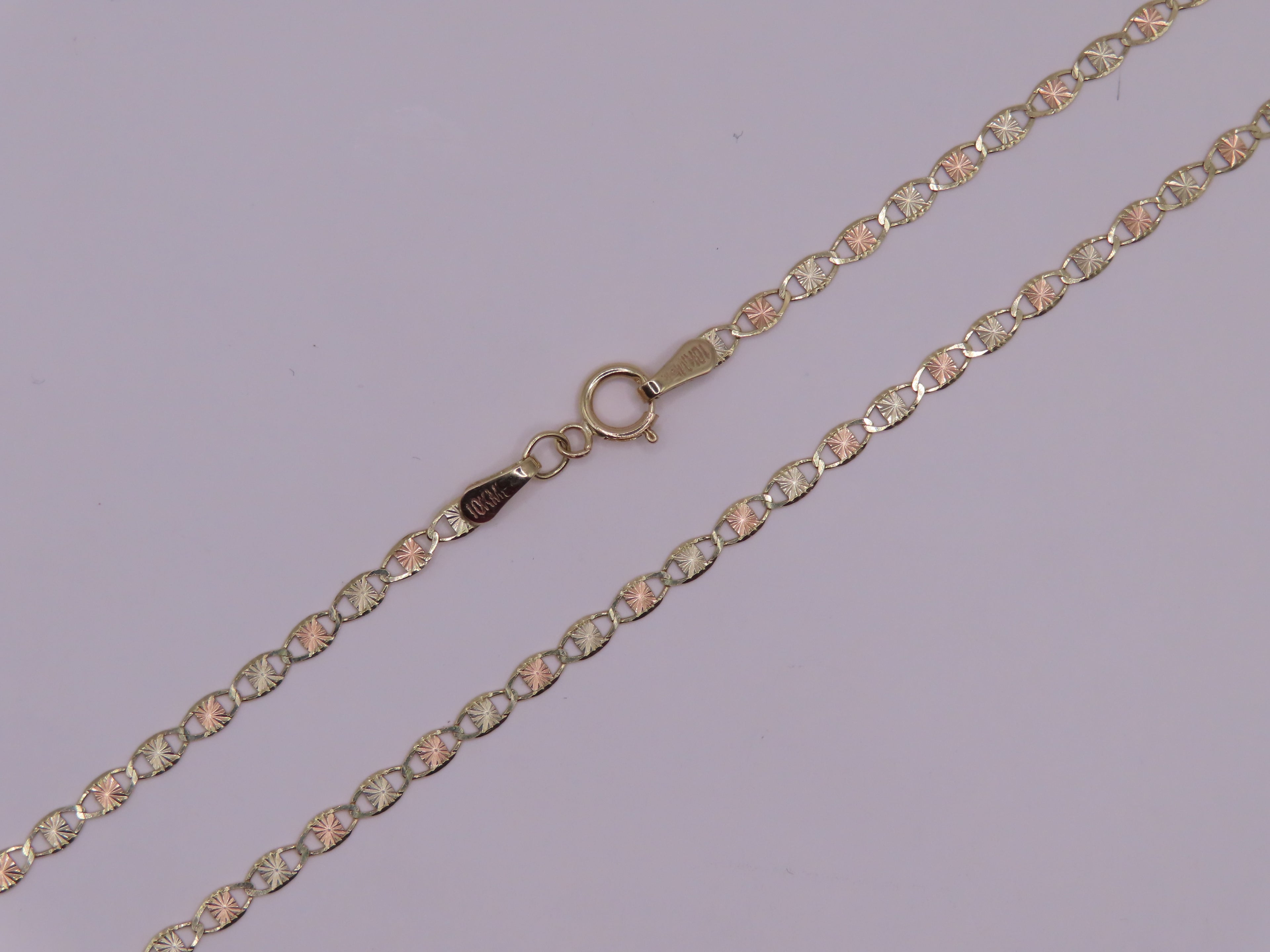 10k 3 tones gold chain 16in/3mm (2.43g