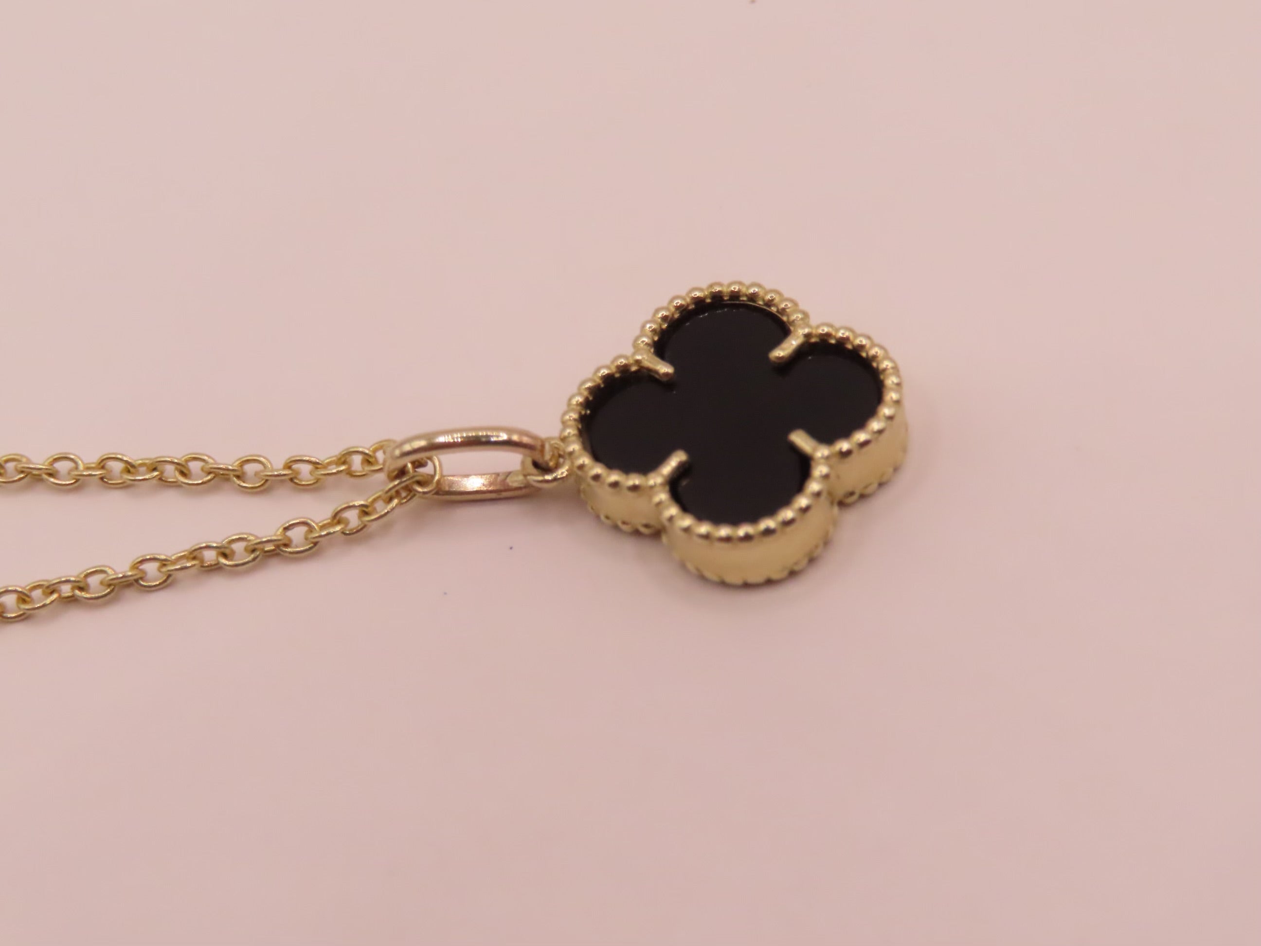 Black clover 10k gold necklace