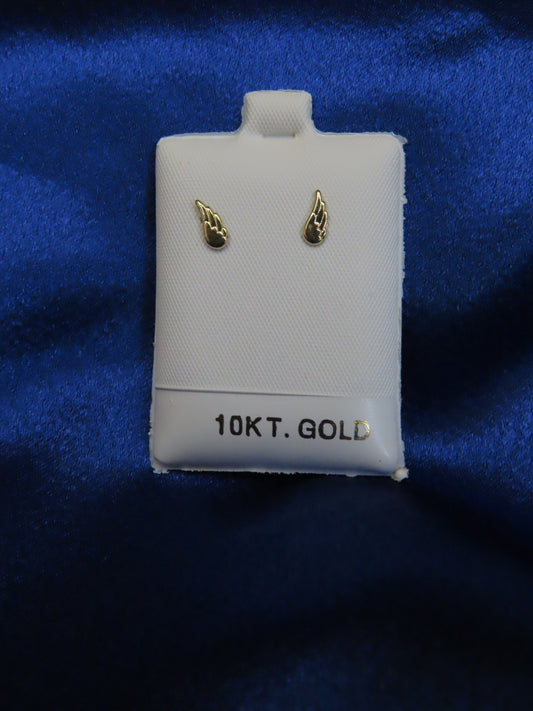 Wings 10k gold stud earrings