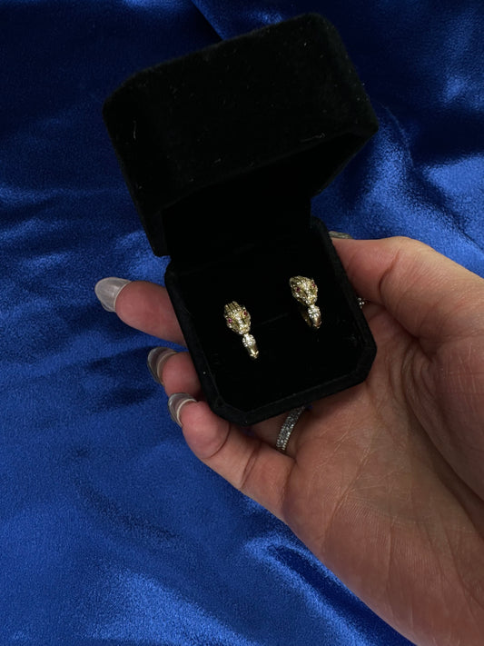 Panter 10k gold earrings