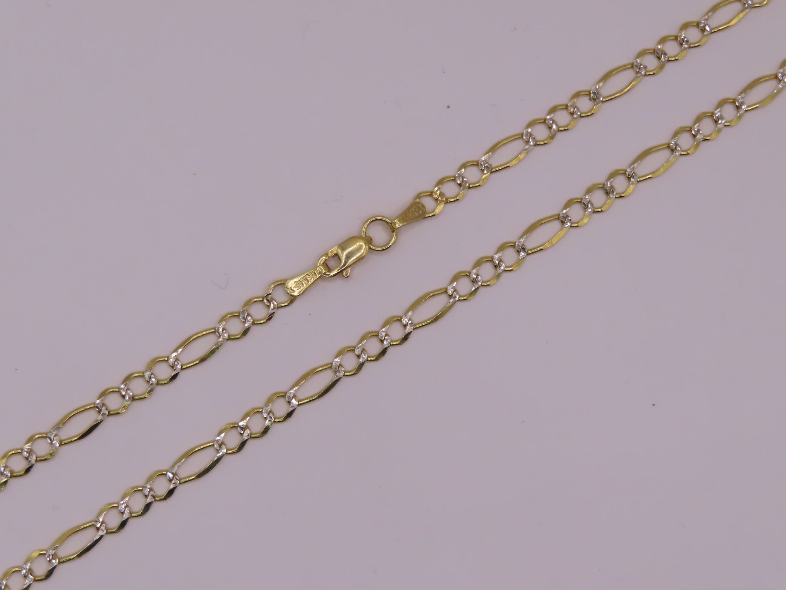 Diamond cut figaro 10k gold chain 23.5in/4mm