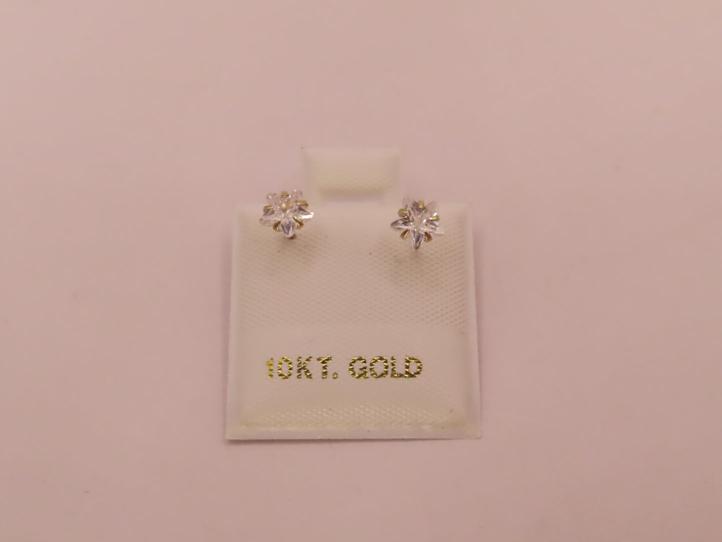 10k Gold small star zirconia earrings