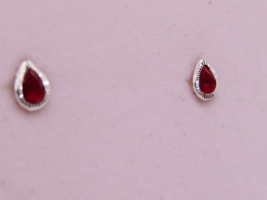 925 silver red drop earrings