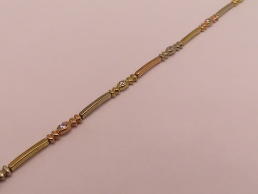14k Gold bracelet (yellow & rose gold) 7.5in
