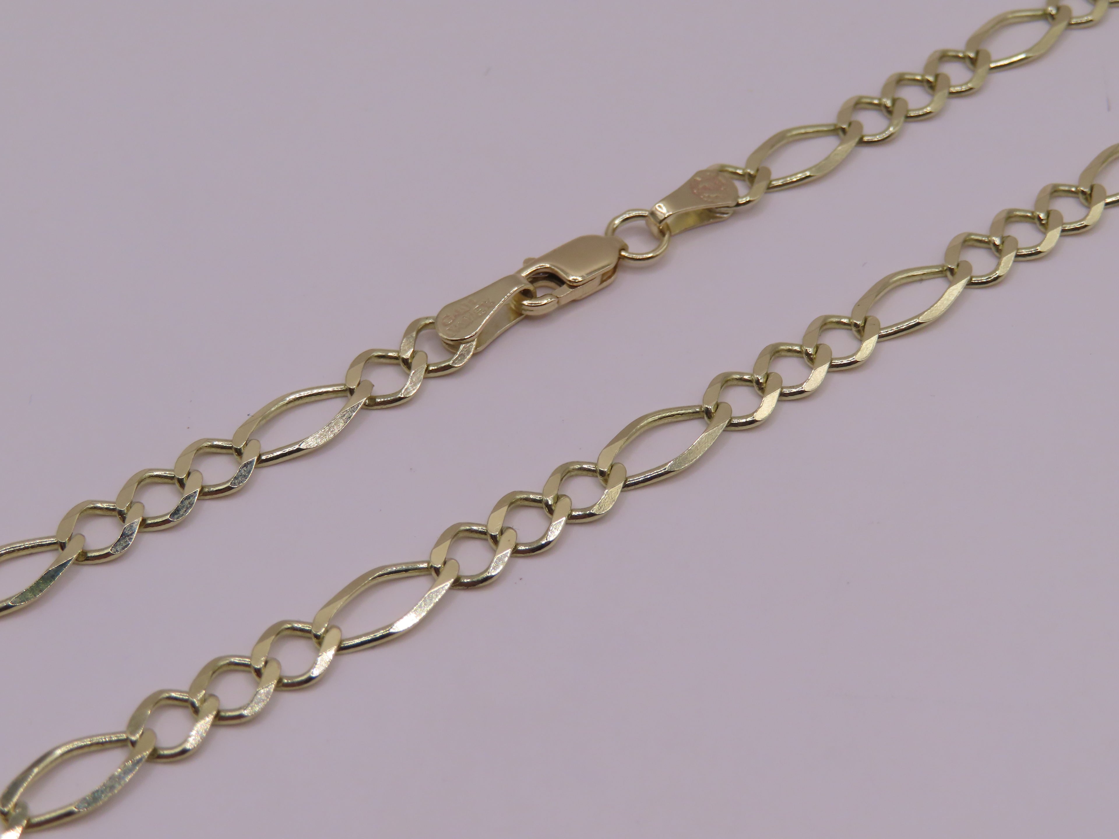 10k GOLD FIGARO CHAIN 26in/6mm (13.60)