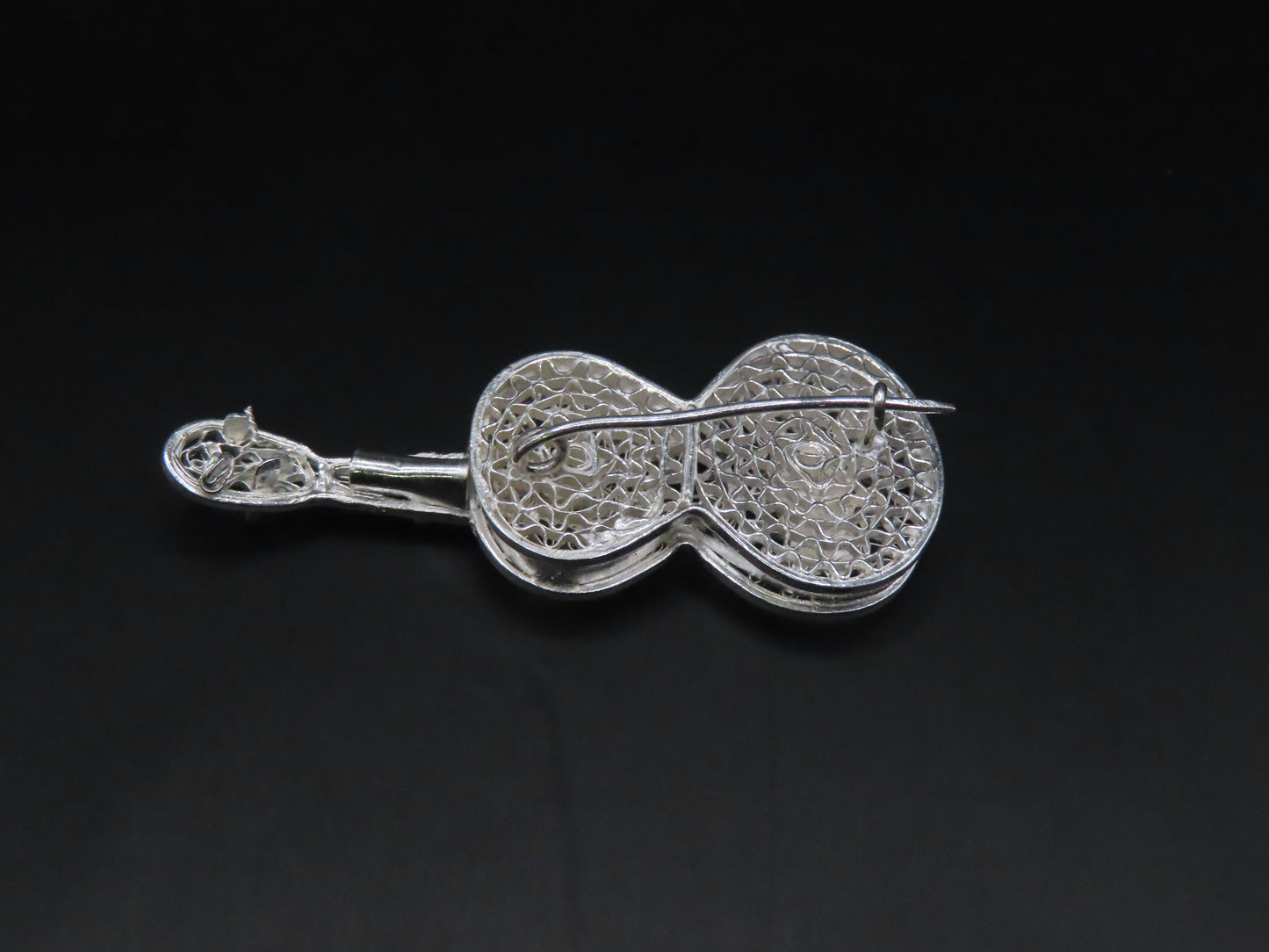 925 silver guitar pin 1.8in