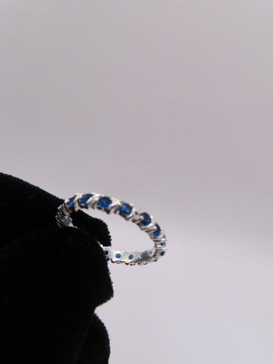 925 silver blue tiara ring