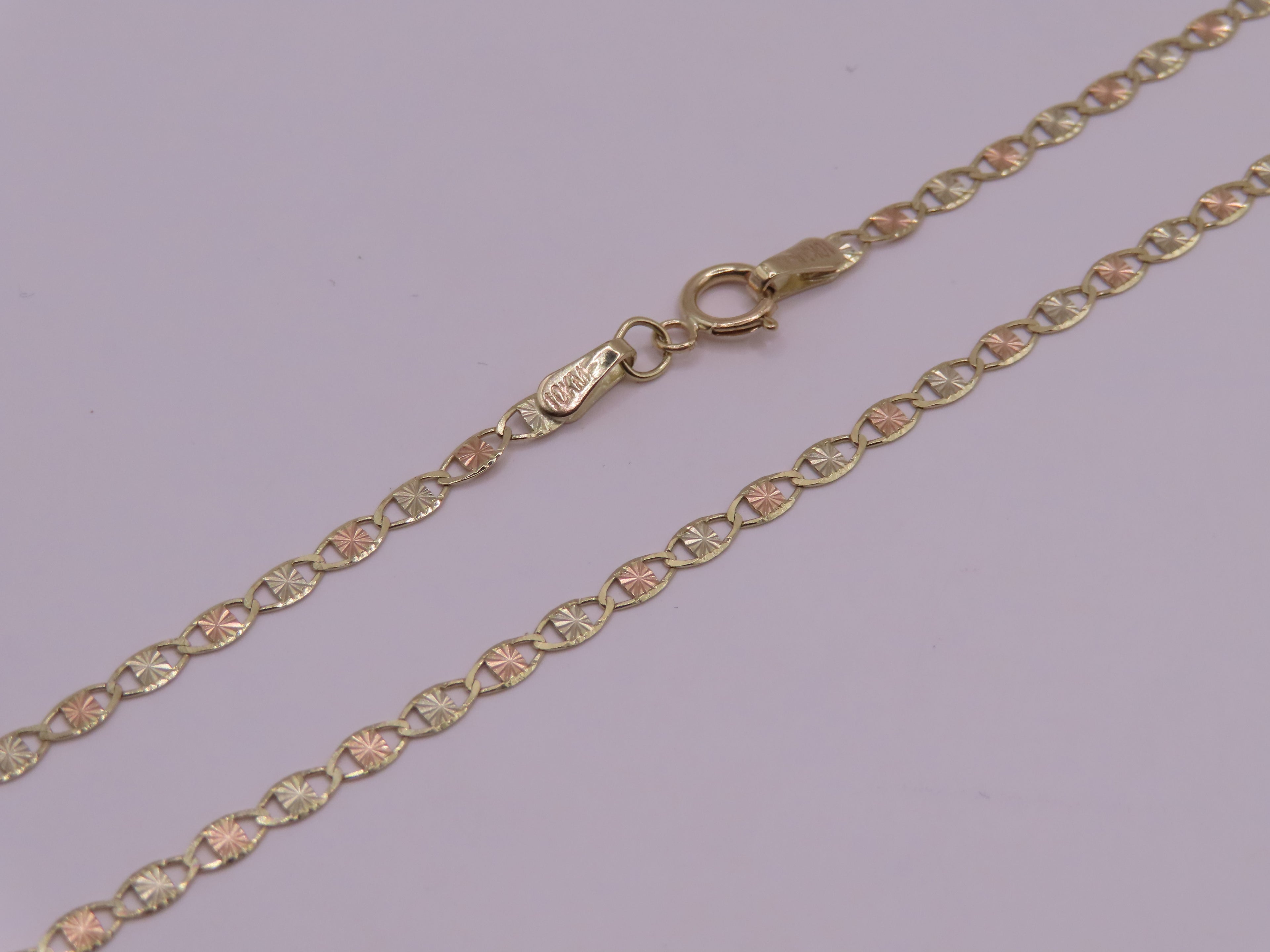 10k 3 tones gold chain 16in/3mm (2.43g