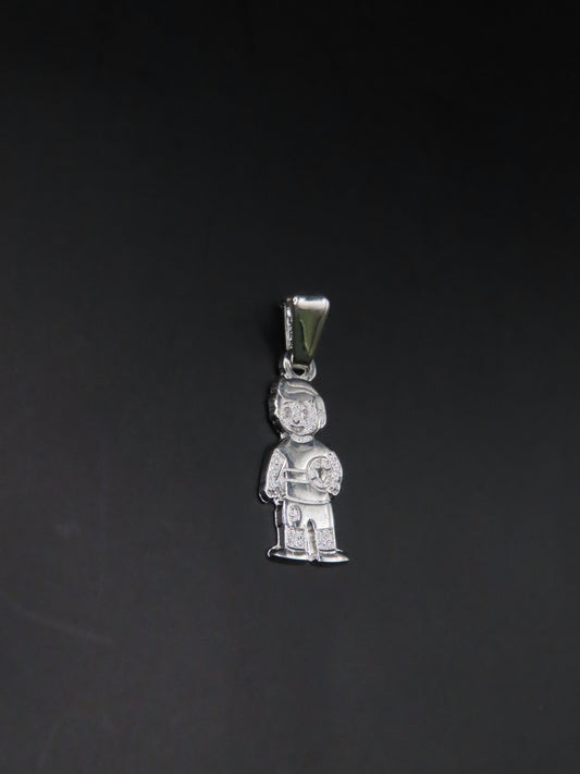 925 silver boy pendant 1.1in