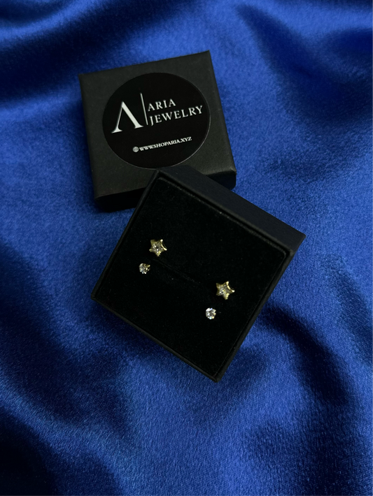 10k Gold star Earrings