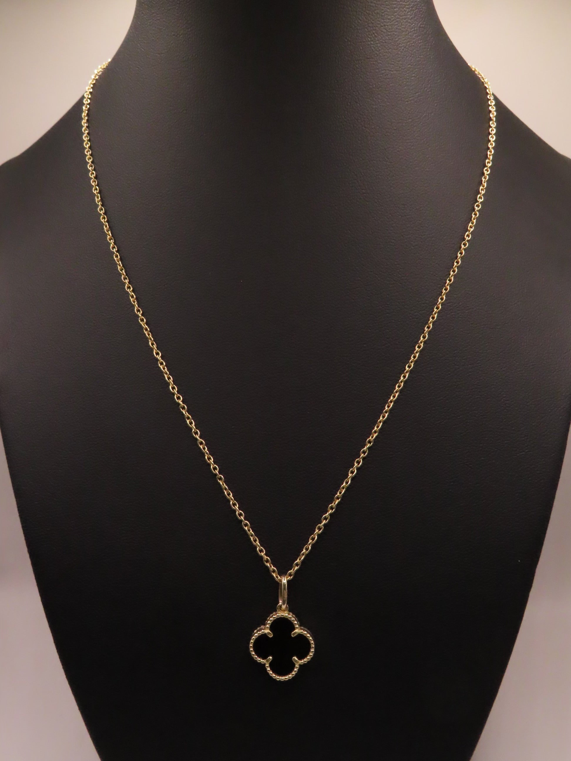 Black clover 10k gold necklace