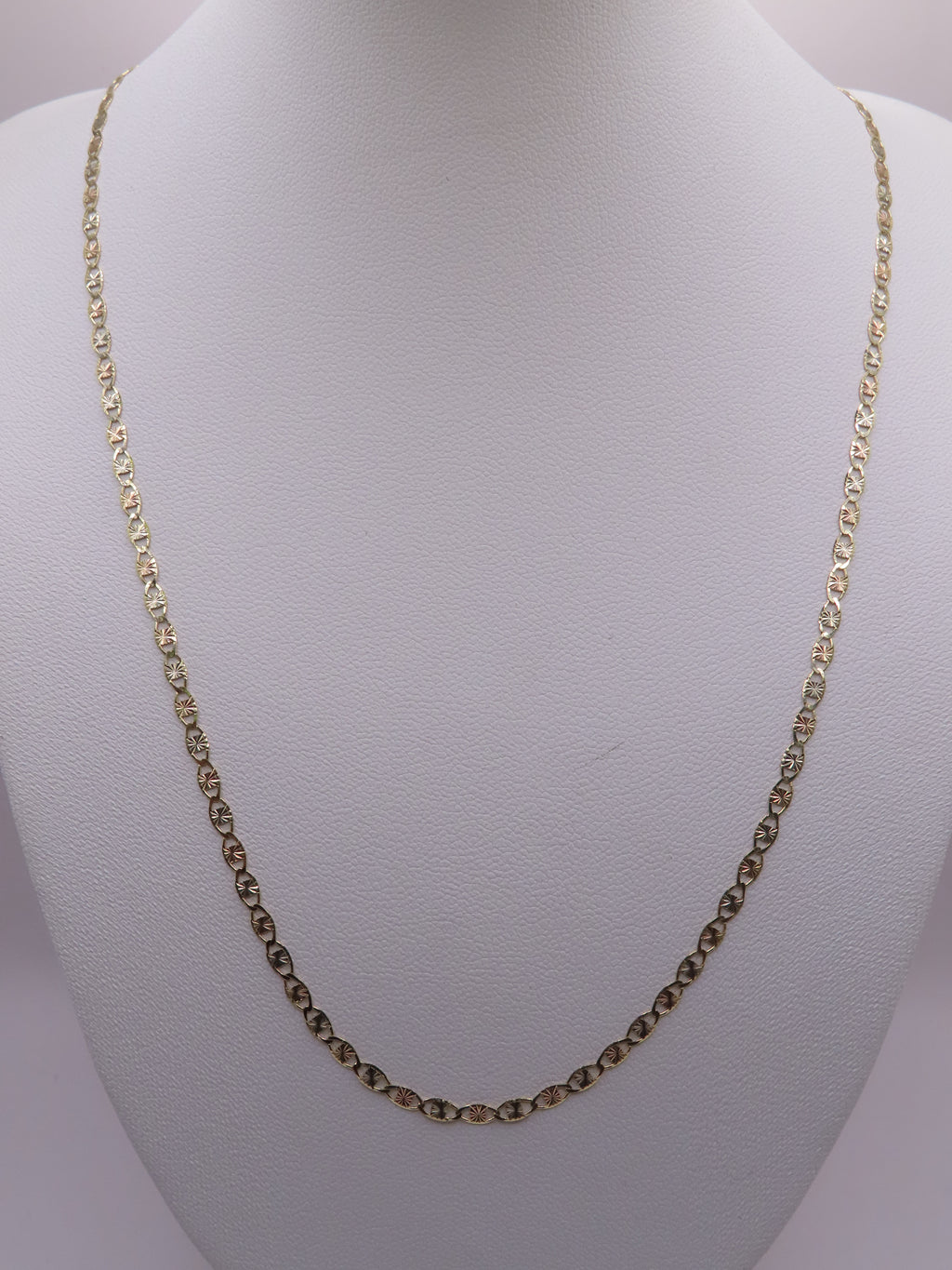 10k 3 tones gold chain 16in/3mm (2.43g