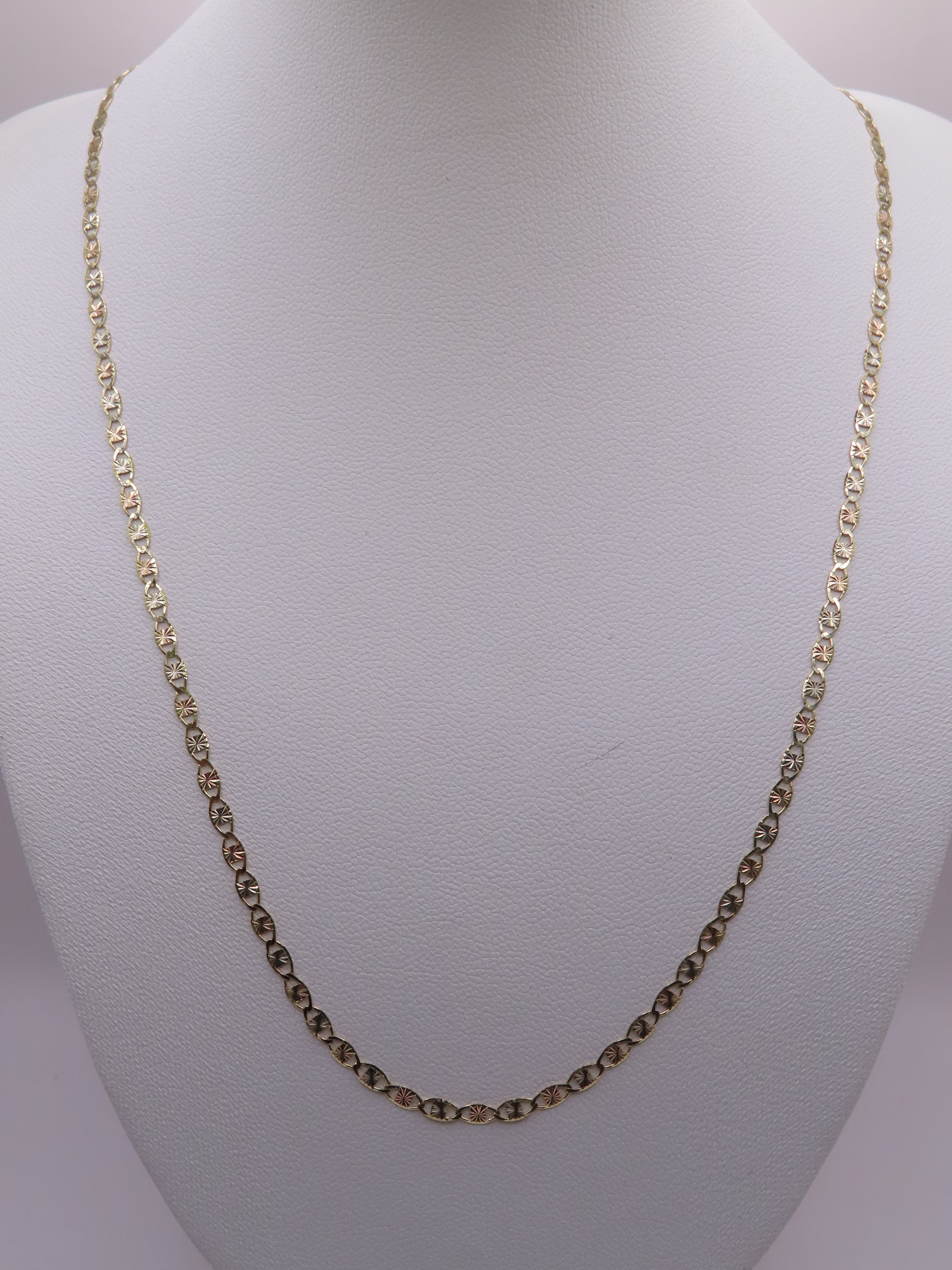 10k 3 tones gold chain 16in/3mm (2.43g