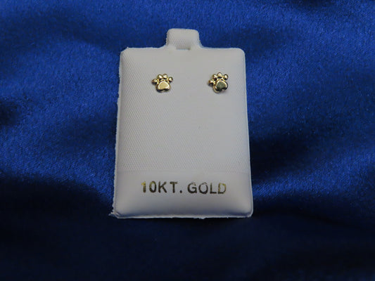 Paws 10k gold stud earrings