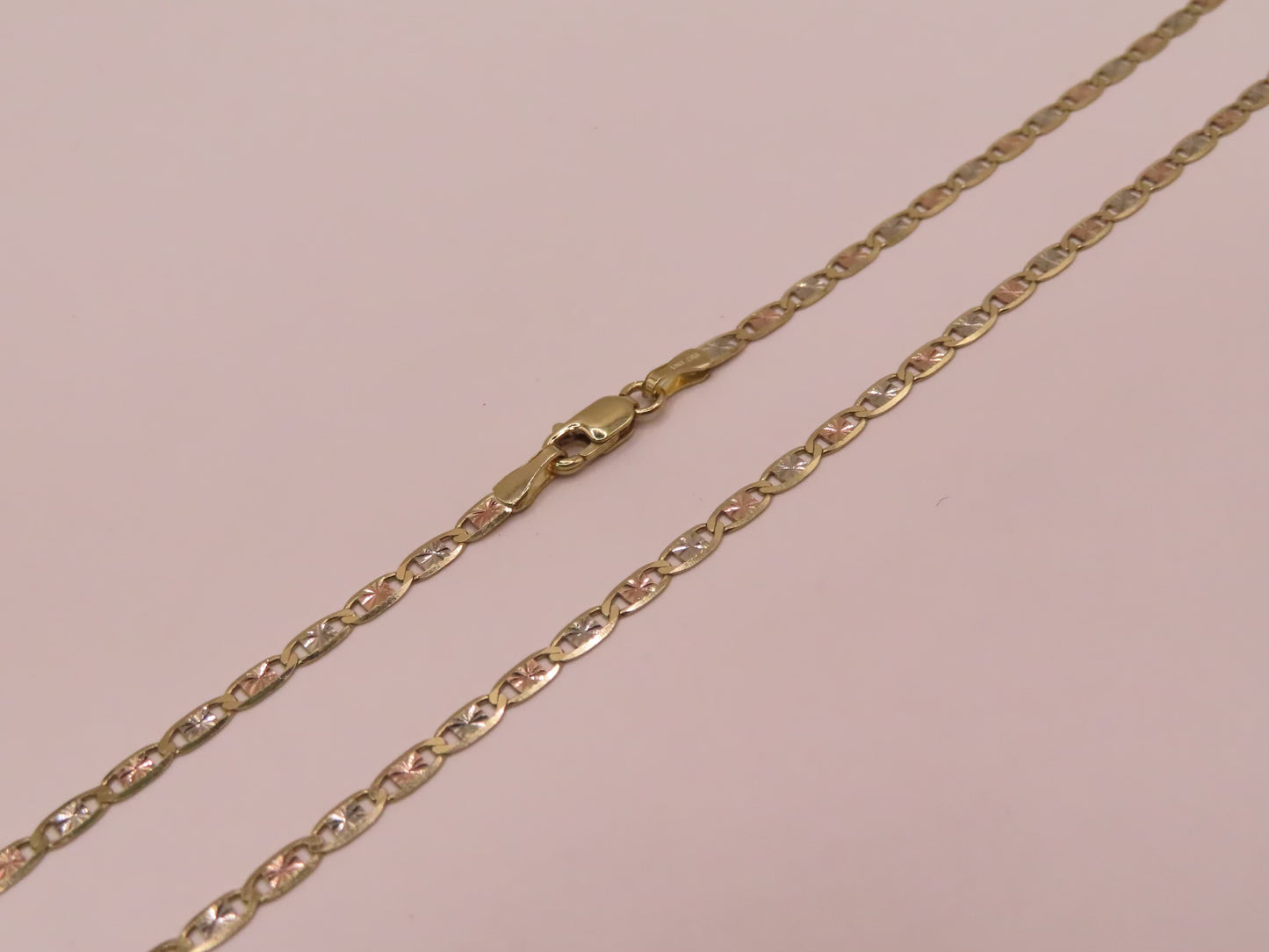 14k diamond cut 3tones gold chain