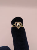 10k gold heart XV ring