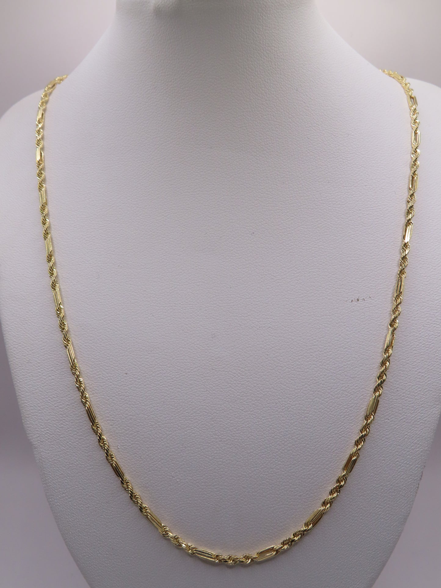 10K Italian Gold Rope Figaro chain