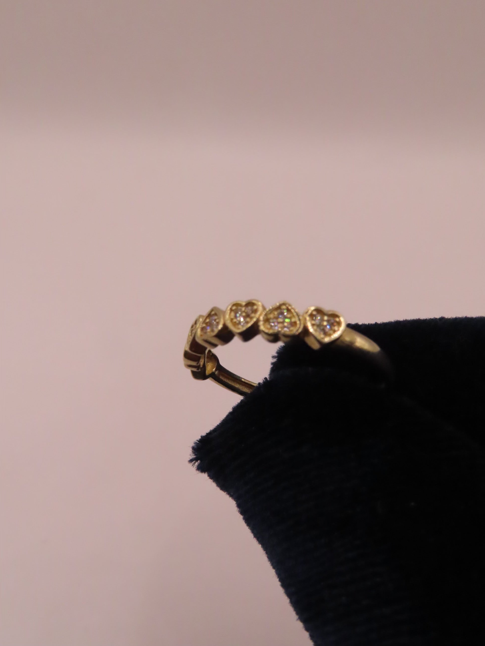 10k gold 7 mini hearts ring