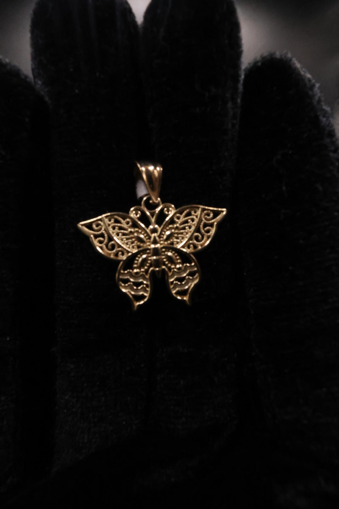 Butterfly pendant 14k gold