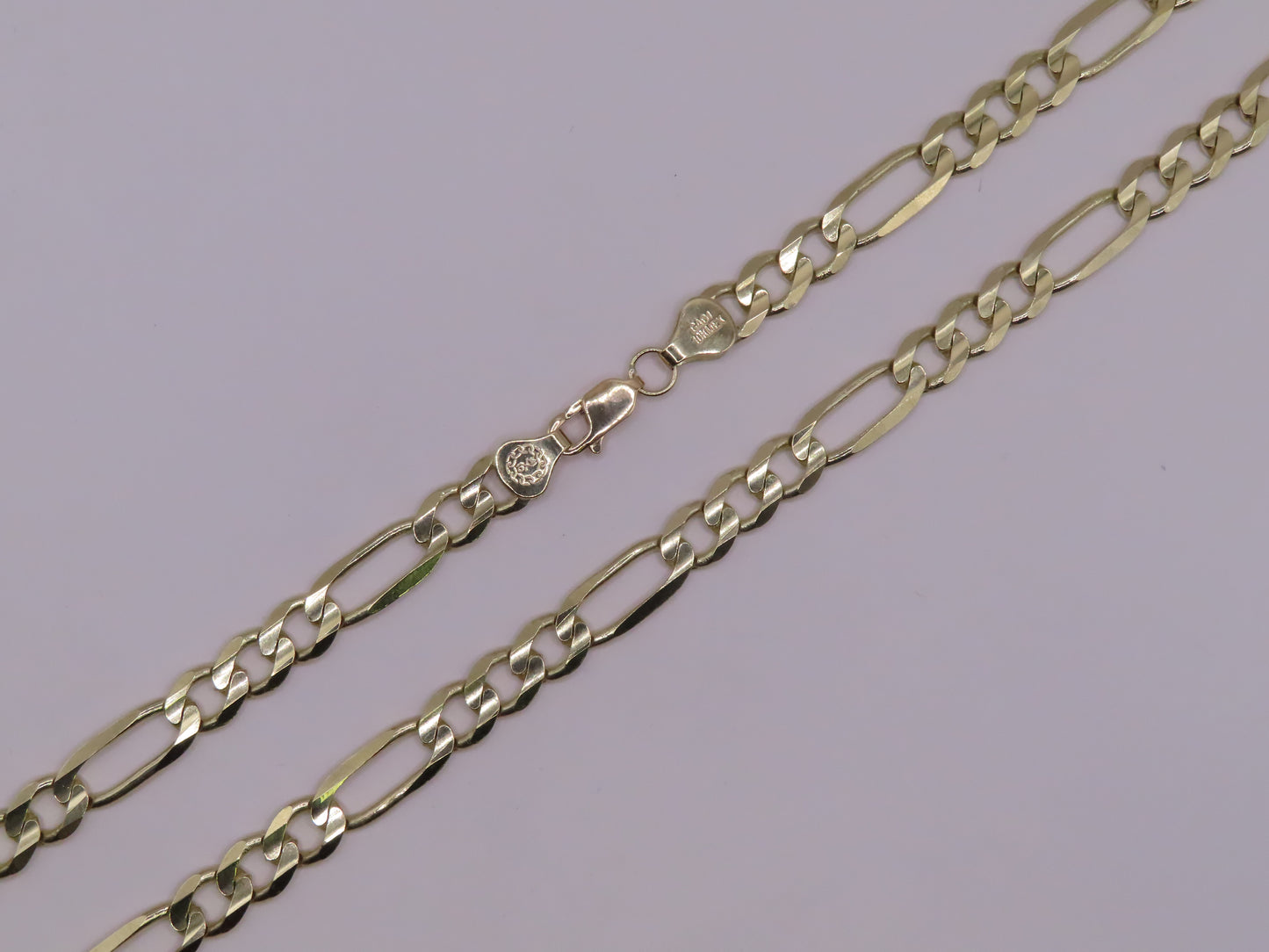 10k Gold Solid Figaro Chain 25.5in/6mm(40.03g)