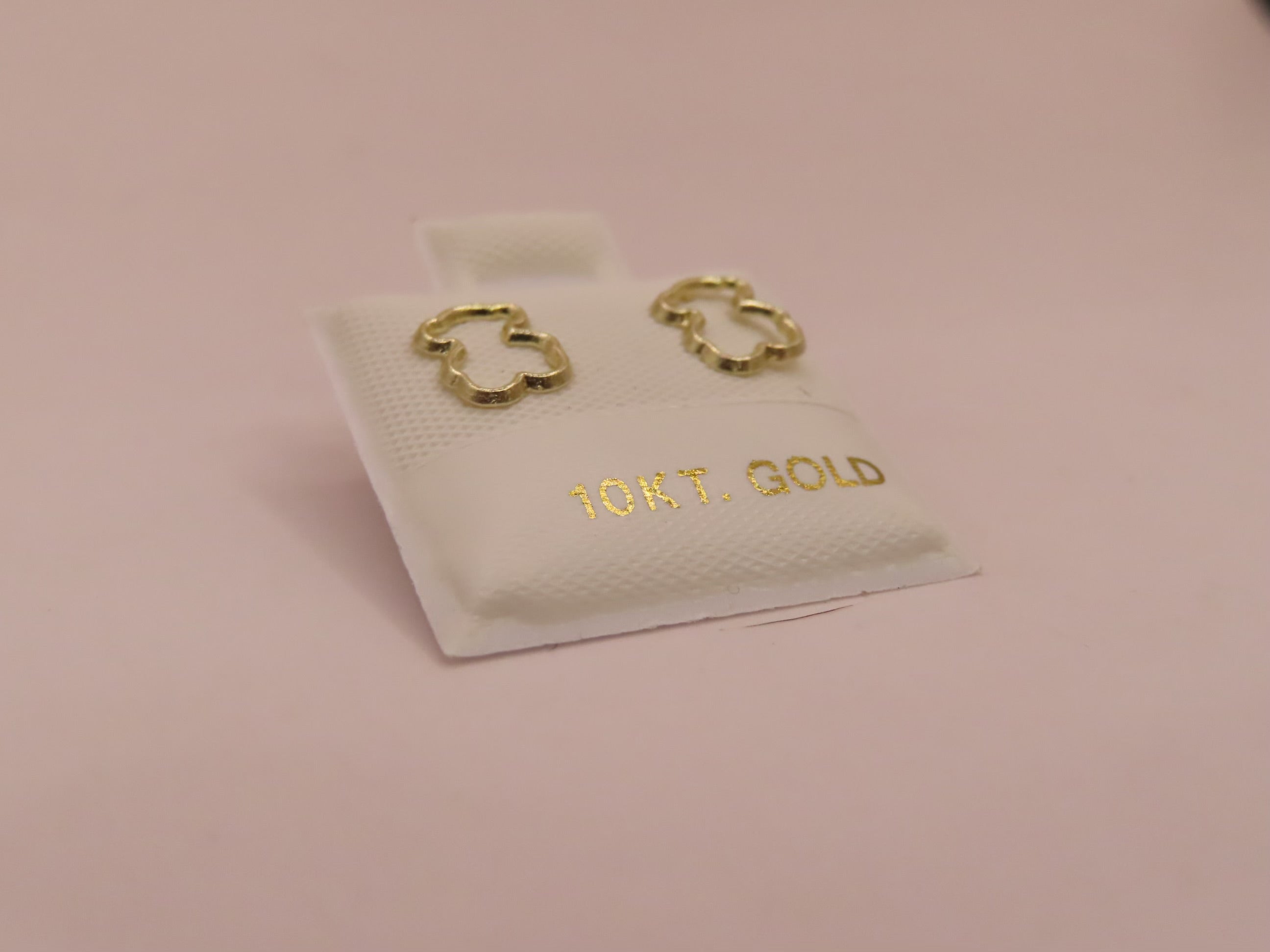 10k Gold bear frame earrings