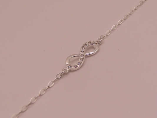 925 silver infinity bracelet 8in