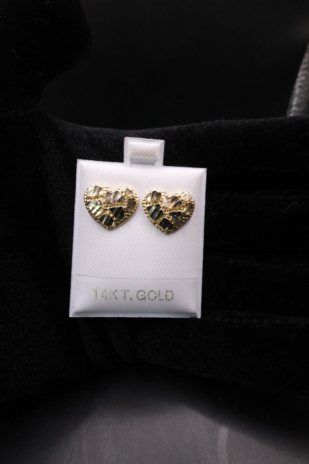 Big heart nugget earrings  14k gold